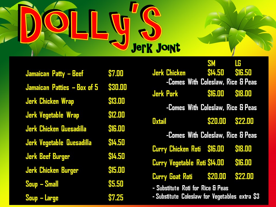 Menu Dolly's Jerk Joint-1